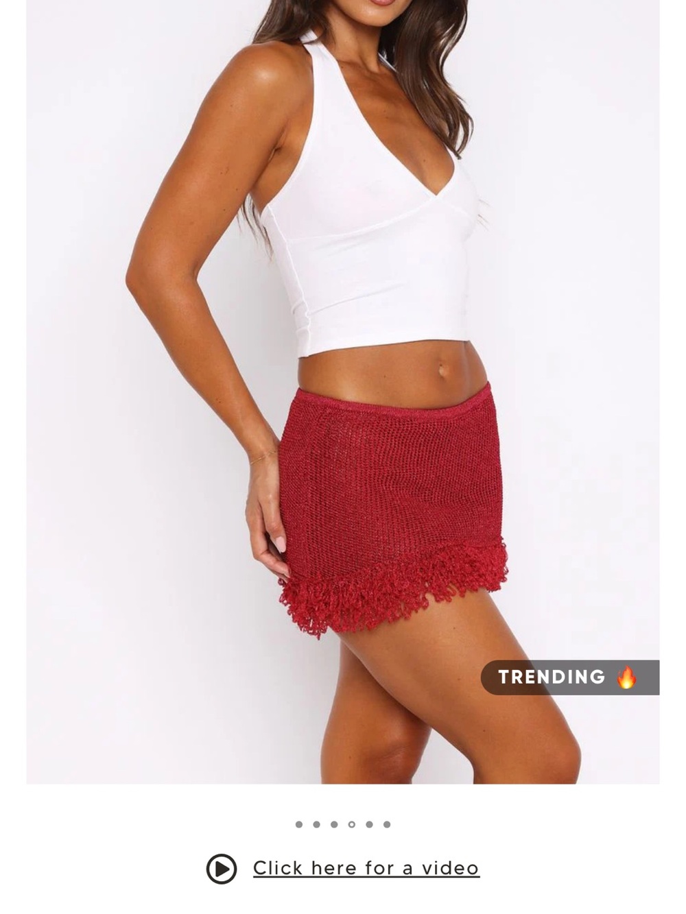 Cha Cha Knit Mini Skirt - Raspberry - Picture 3 of 4